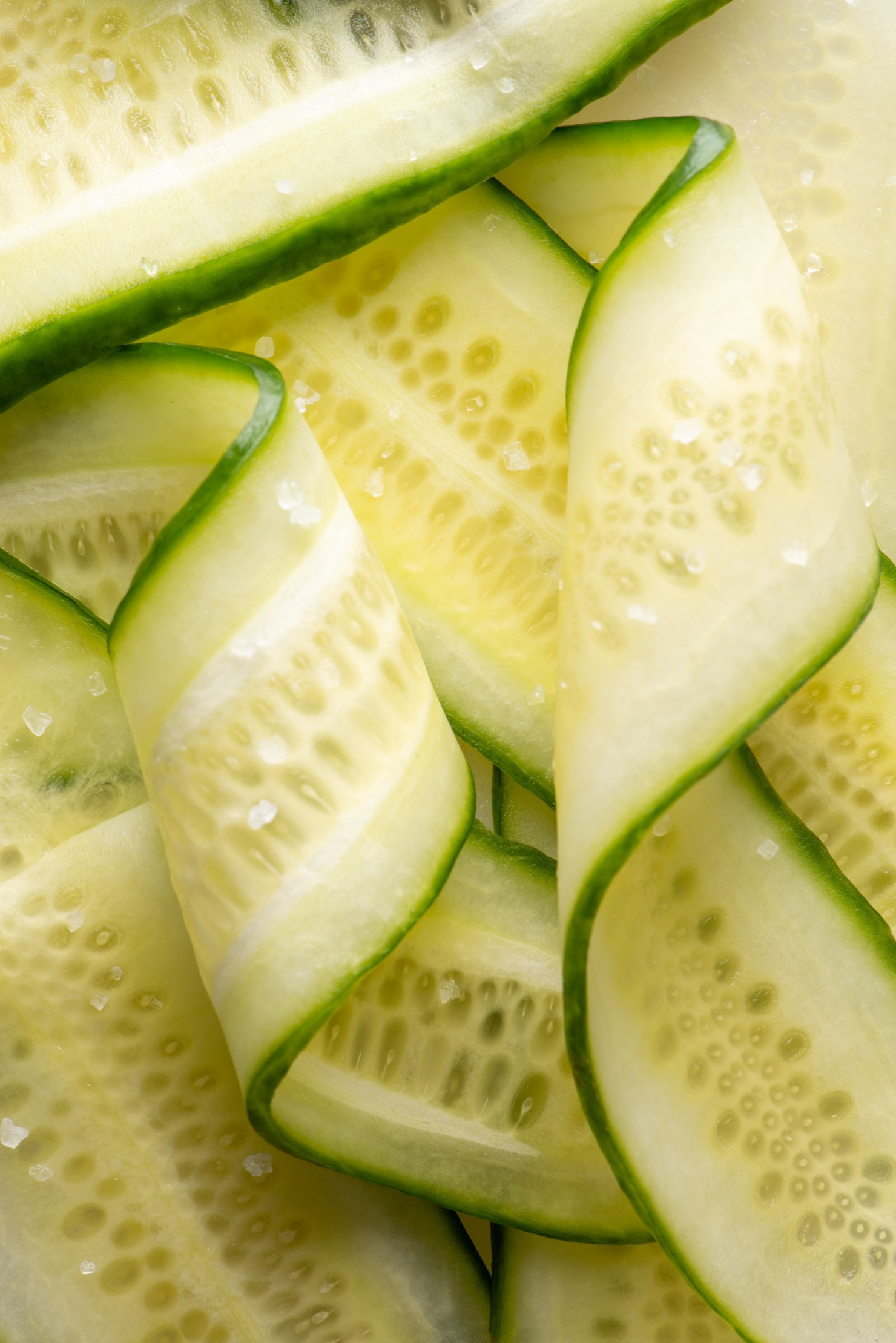 Close up of cucumber strips